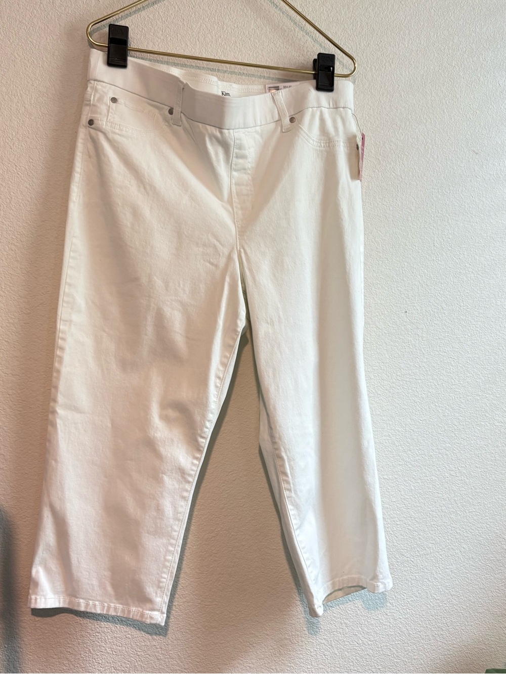 Kim Rogers White Cropped Straight-Leg Jeans NWT Sz-14